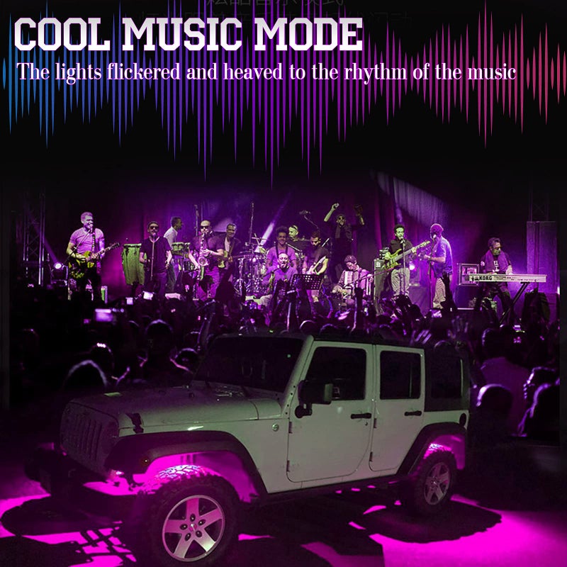 OPP ULITE RGB Rock Lights 6Pods, Multicolor Neon Accent Underglow Lighting Kit, APP Control Music Mode for Jeep Offroad Pickup Trucks UTV SUV Motorcycle, Waterproof Led Exterior Light - Image 3